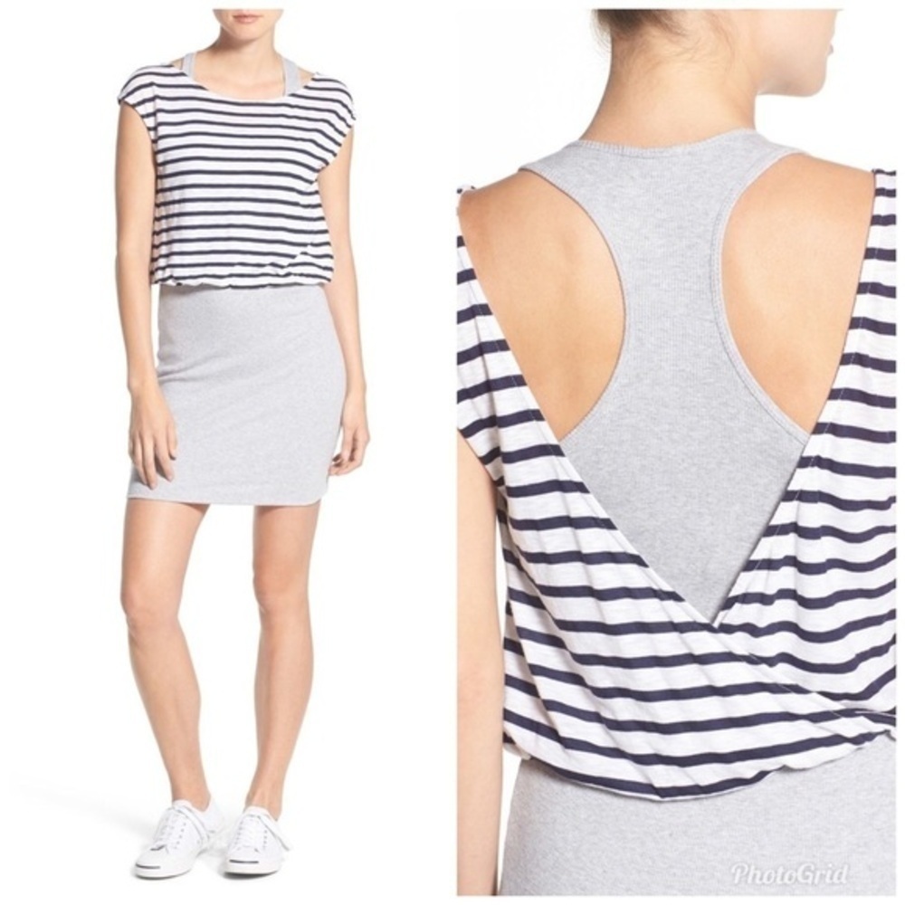 Splendid Venice Stripe Popover Dress XS